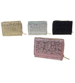 Portfel błyszczący na zamek MIX