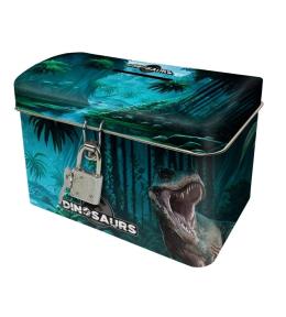 Skarbonka z kłódką kuferek Dinozaury DERFORM