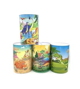 Skarbonka puszka metalowa dinozaury mix