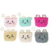 Portmonetka pluszowa kotek 12x9x1,5cm MIX