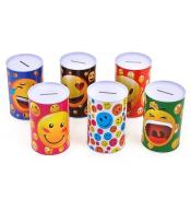 Skarbonka metalowa buźki 13x8cm MIX