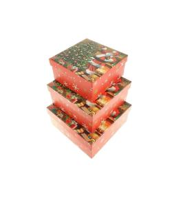 Zestaw 3 pudełek prezentowych świątecznych