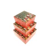 Zestaw 3 pudełek prezentowych świątecznych