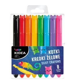 Kredki żelowe Kotki 8 kolorów KIDEA