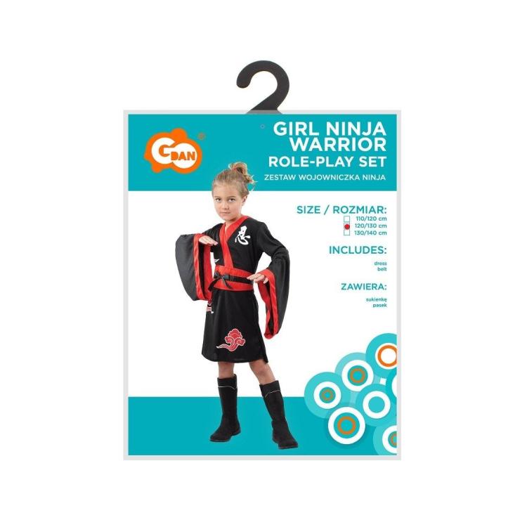 Strój dla dzieci Wojowniczka Ninja rozm.120/130cm