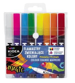 Flamastry zmieniające kolor 8szt KIDEA