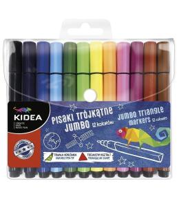 Pisaki trójkątne Jumbo 12 kolorów KIDEA