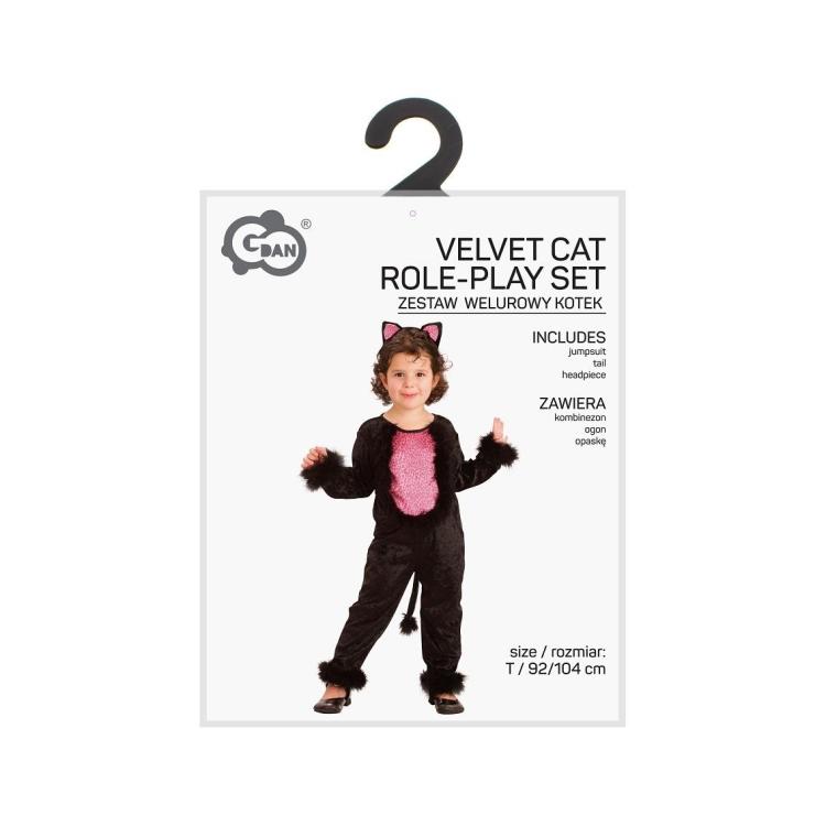 Strój dla dzieci Welurowy Kotek rozm. 92/104cm