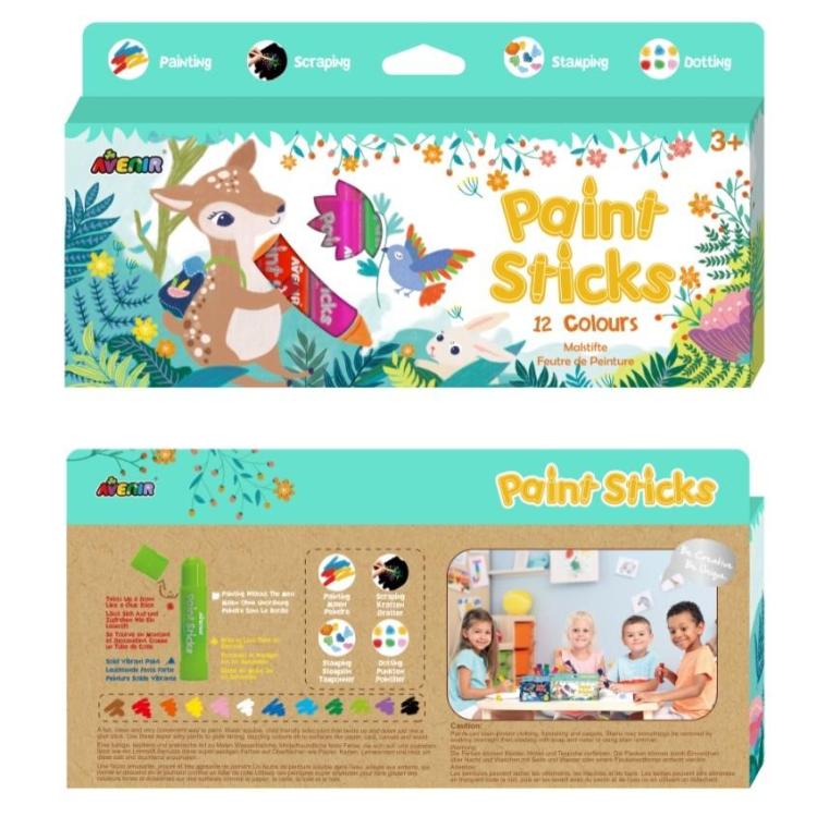 Farby w sztyfcie 12 kolorów