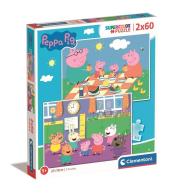 Puzzle 2x60 Super Kolor Świnka Peppa