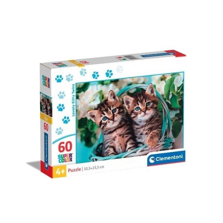 Puzzle 60 Super Kolor Lovely Kitty Twins