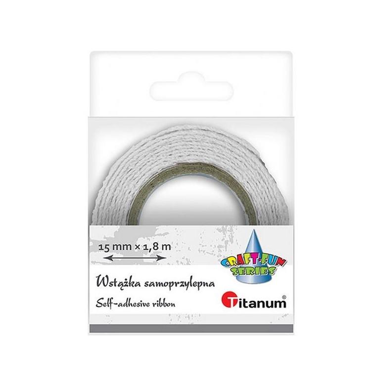 Wstążka bawełniana koronka 15mmx1.8m biała