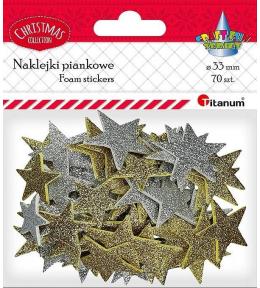 Naklejki piankowe gwiazdki 33mm mix 70szt.