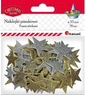 Naklejki piankowe gwiazdki 33mm mix 70szt.