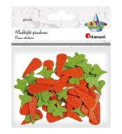 Naklejki piankowe brokatowe marchewki 56szt