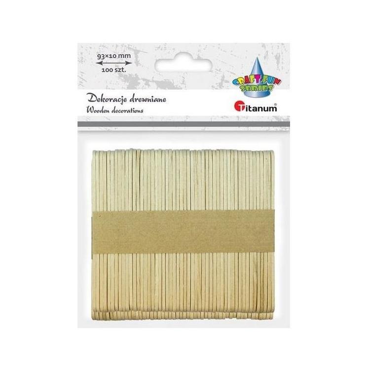 Drewniane patyczki naturalne proste 10x93mm 100szt