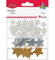 Naklejki piankowe brokatowe gwiazdki mix 45szt.