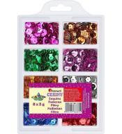 Cekiny 8mm zestaw metaliczny 8 kolorów