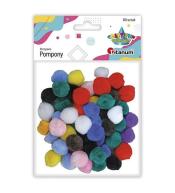 Pompony akrylowe 15mm mix kolorów 80szt