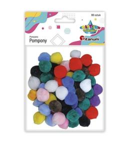 Pompony akrylowe 15mm mix kolorów 80szt