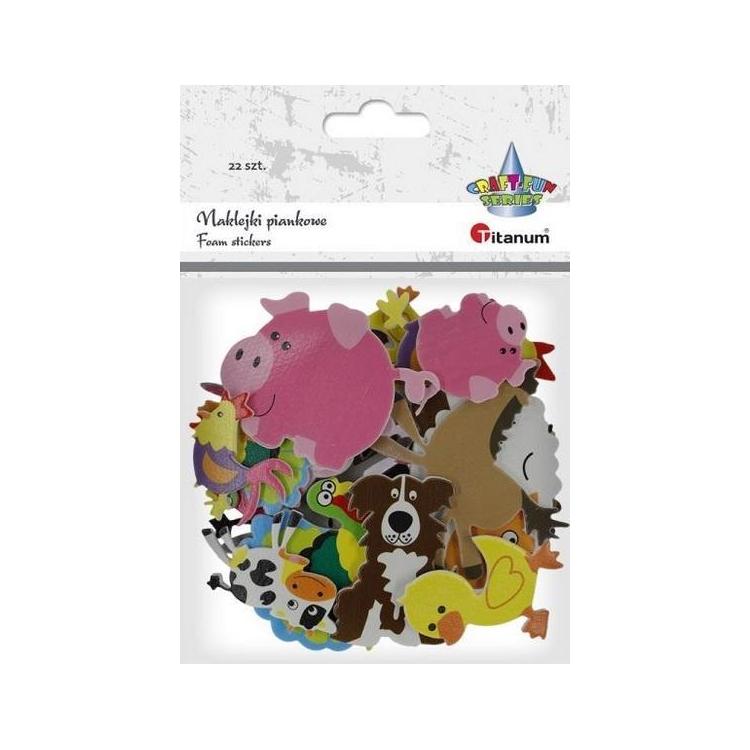 Naklejki piankowe zwierzęta gospodarskie mix 22szt