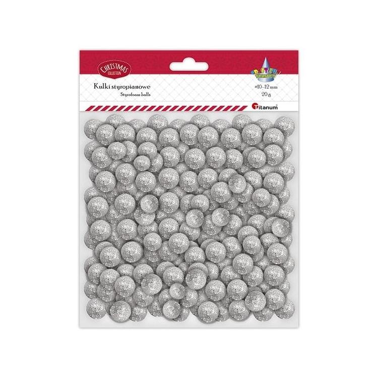 Kulki styropianowe mix srebrne 20g