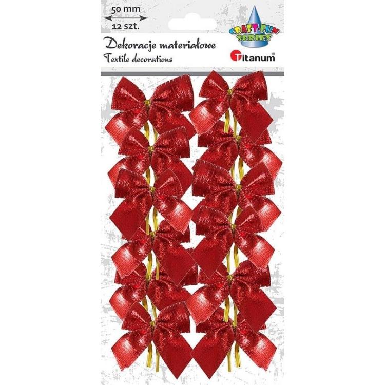 Kokarda materiałowa 50mm 12szt czerwona