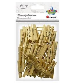 Klamerki drewniane naturalne 24szt