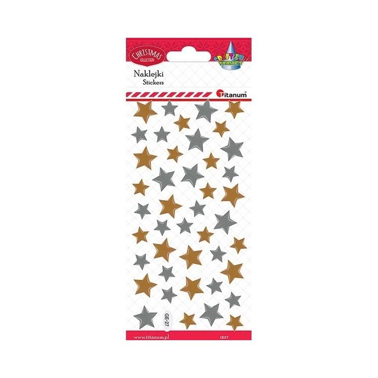 Naklejki wypukłe gwiazdki 43szt