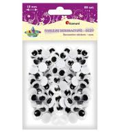 Oczy samoprzylepne bez rzęs 12mm okrągłe 80szt