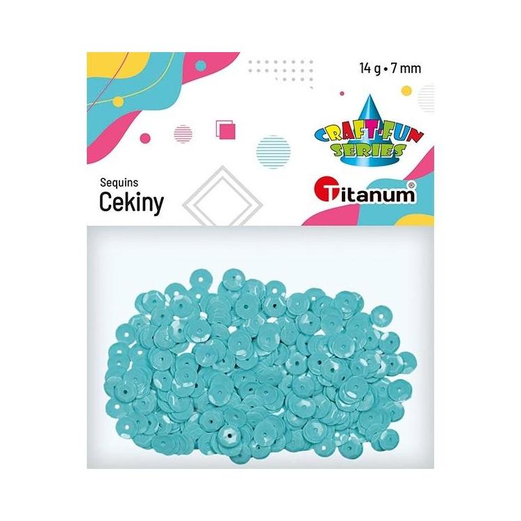 Cekiny 7mm okrągłe pastelowe 14g lazurowe