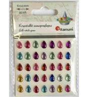 Kryształki samoprzylepne Łezki mix 35szt