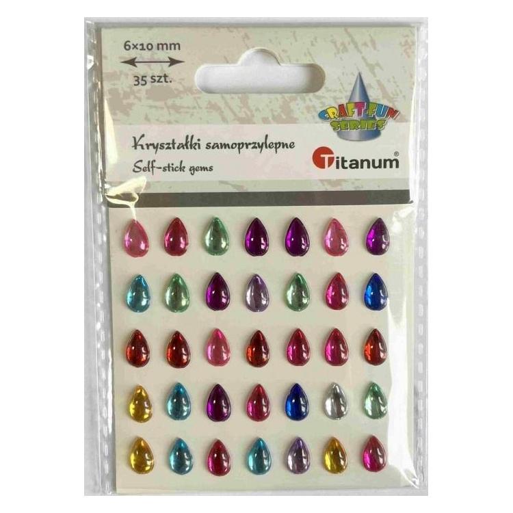 Kryształki samoprzylepne Łezki mix 35szt