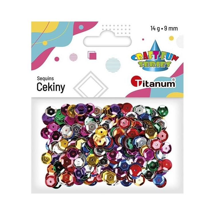 Cekiny okrągłe 9mm mix 14g