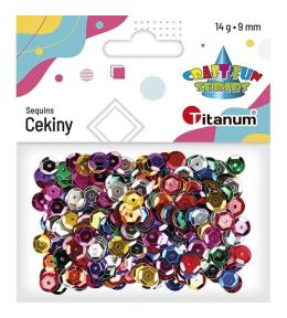 Cekiny okrągłe 9mm mix 14g