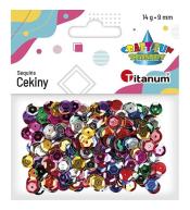 Cekiny okrągłe 9mm mix 14g