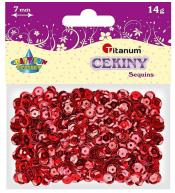Cekiny 7mm metaliczne czerwone