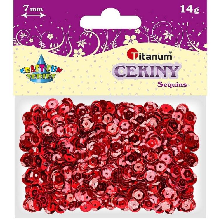 Cekiny 7mm metaliczne czerwone