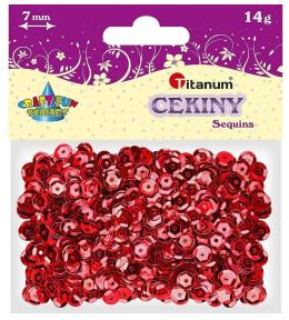 Cekiny 7mm metaliczne czerwone