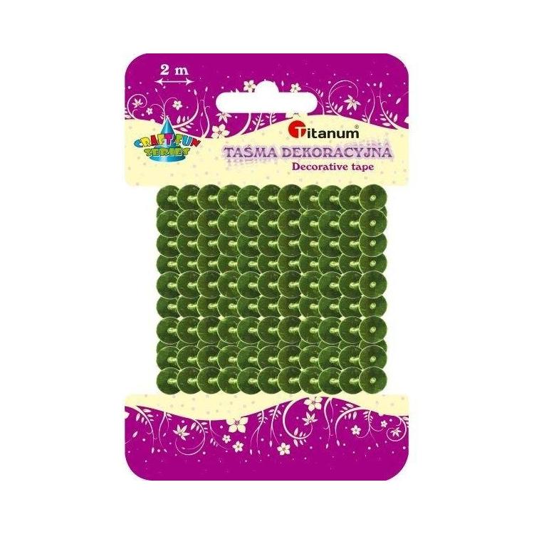 Cekiny na taśmie 6mm 2m zielone