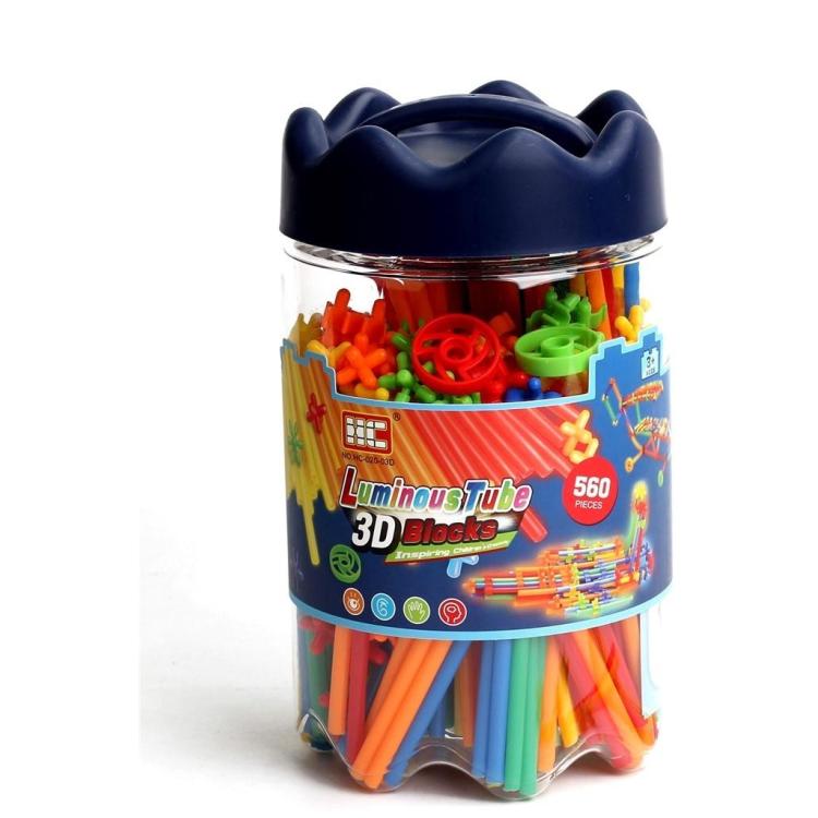 Klocki Małych Geniuszy - Słomki świecące 560 el