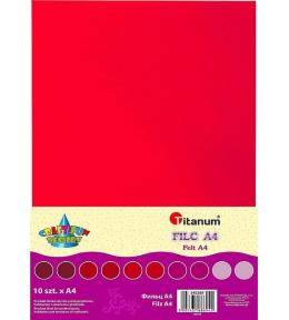 Filc A4 czerwony 10szt