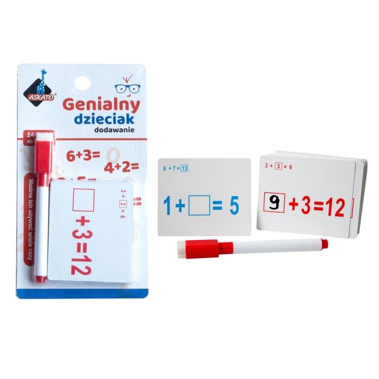 Genialny dzieciak - fiszki matematyczne dodawanie