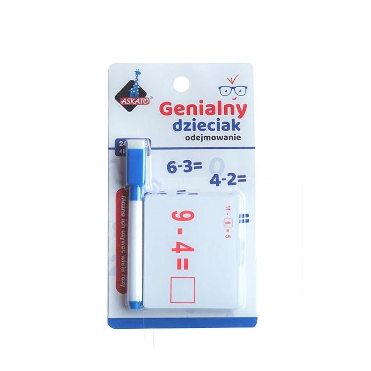 Genialny dzieciak - fiszki matematyczne odejmowan.