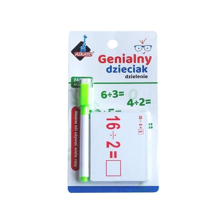 Genialny dzieciak - fiszki matematyczne dzielenie