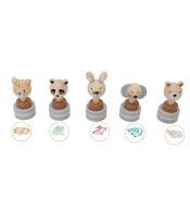 Drewniane pieczątki z tuszem - zwierzęta