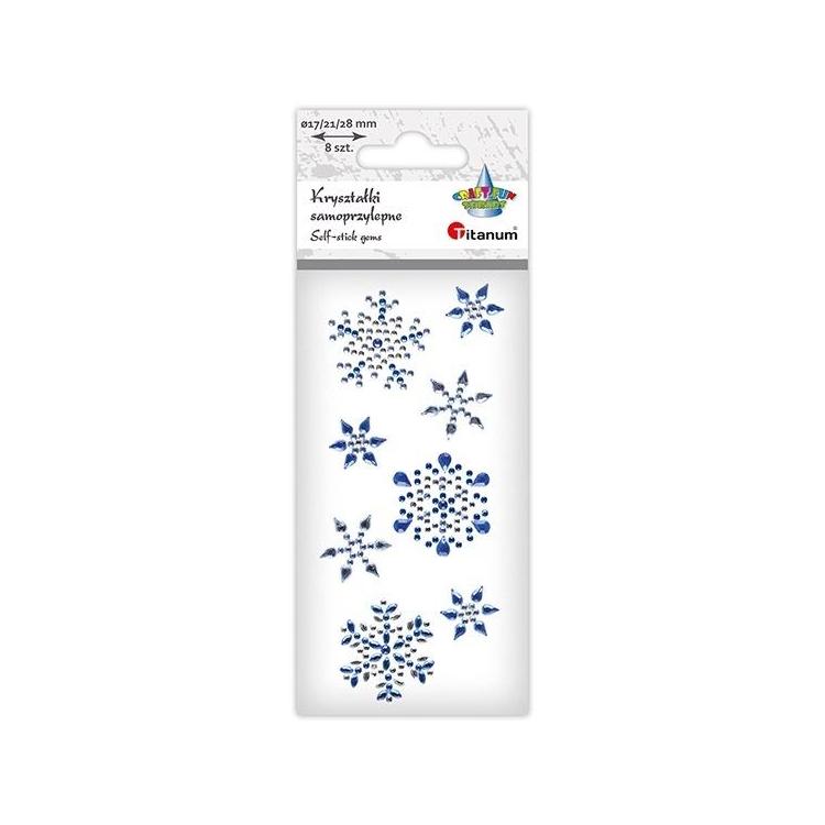 Kryształki samoprzylepne płatki śniegu 8szt