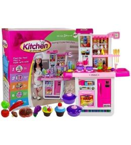 Kuchnia z akcesoriami różowa