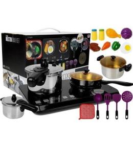 Zestaw kuchenny ze stali nierdzewnej płyta indukc.