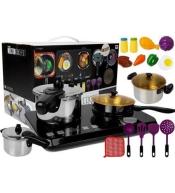 Zestaw kuchenny ze stali nierdzewnej płyta indukc.